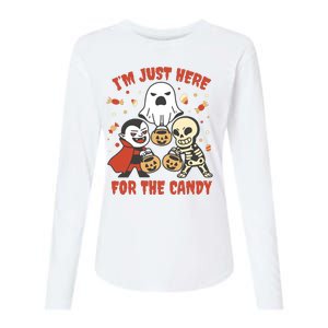 I'm Just Here For The Candy Halloween Costume Funny Womens Cotton Relaxed Long Sleeve T-Shirt