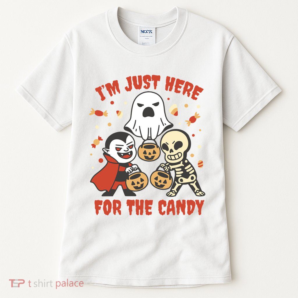 I'm Just Here For The Candy Halloween Costume Funny Tall T-Shirt