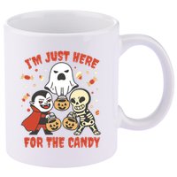 I'm Just Here For The Candy Halloween Costume Funny 11oz C Handle Ceramic Mug