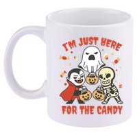 I'm Just Here For The Candy Halloween Costume Funny 11oz C Handle Ceramic Mug