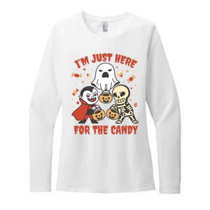 I'm Just Here For The Candy Halloween Costume Funny Womens CVC Long Sleeve Shirt