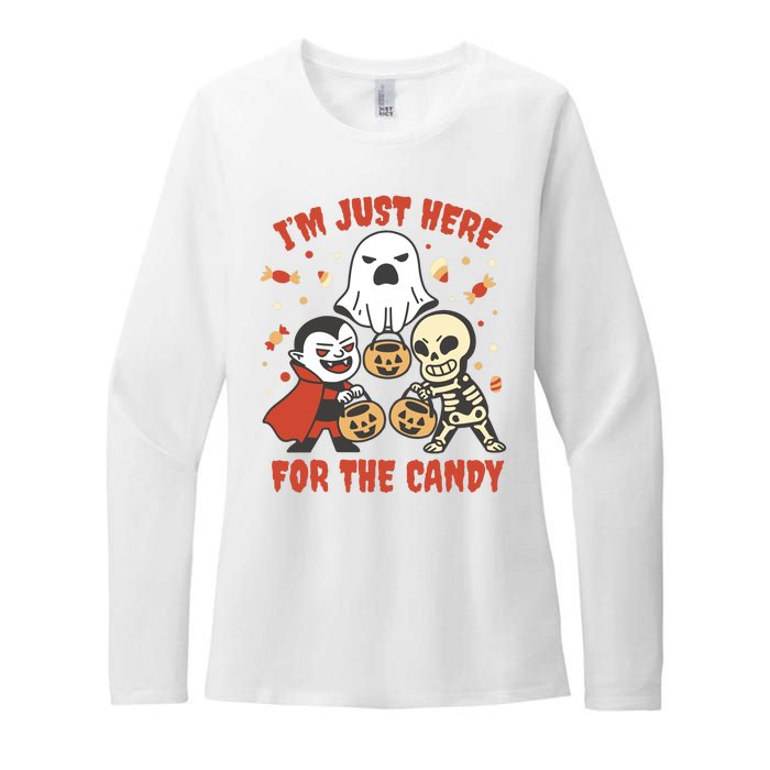 I'm Just Here For The Candy Halloween Costume Funny Womens CVC Long Sleeve Shirt