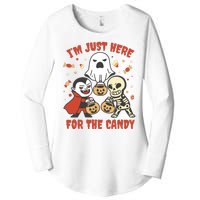 I'm Just Here For The Candy Halloween Costume Funny Women's Perfect Tri Tunic Long Sleeve Shirt