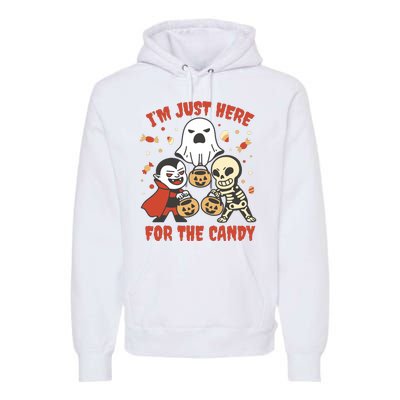 I'm Just Here For The Candy Halloween Costume Funny Premium Hoodie