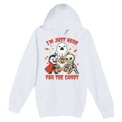 I'm Just Here For The Candy Halloween Costume Funny Premium Pullover Hoodie