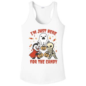 I'm Just Here For The Candy Halloween Costume Funny Ladies PosiCharge Competitor Racerback Tank