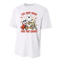 I'm Just Here For The Candy Halloween Costume Funny Youth Performance Sprint T-Shirt