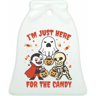 I'm Just Here For The Candy Halloween Costume Funny Ceramic Bell Ornament