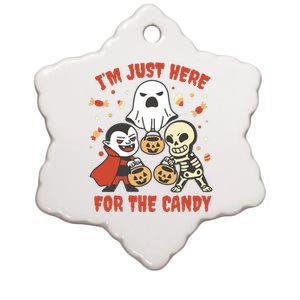 I'm Just Here For The Candy Halloween Costume Funny Ceramic Star Ornament