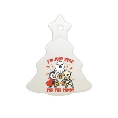 I'm Just Here For The Candy Halloween Costume Funny Ceramic Tree Ornament