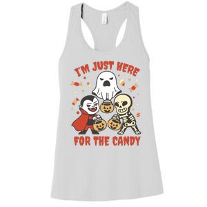 I'm Just Here For The Candy Halloween Costume Funny Women's Racerback Tank