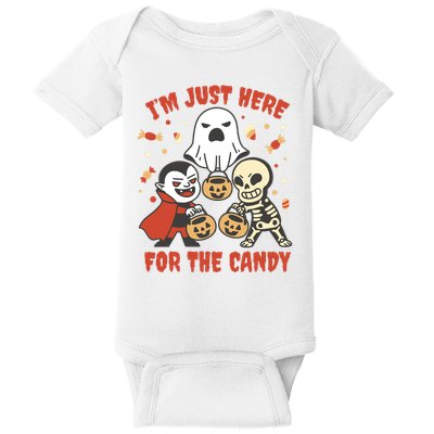 I'm Just Here For The Candy Halloween Costume Funny Baby Bodysuit