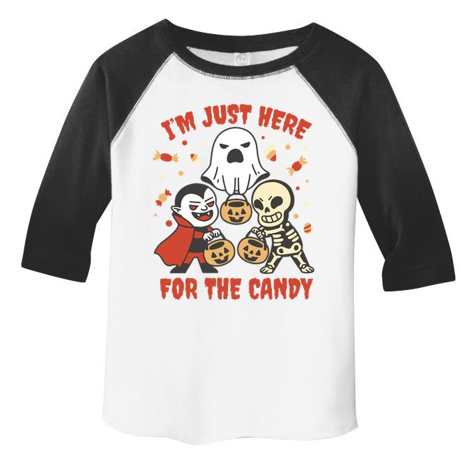 I'm Just Here For The Candy Halloween Costume Funny Toddler Fine Jersey T-Shirt