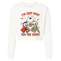 I'm Just Here For The Candy Halloween Costume Funny Cropped Pullover Crew