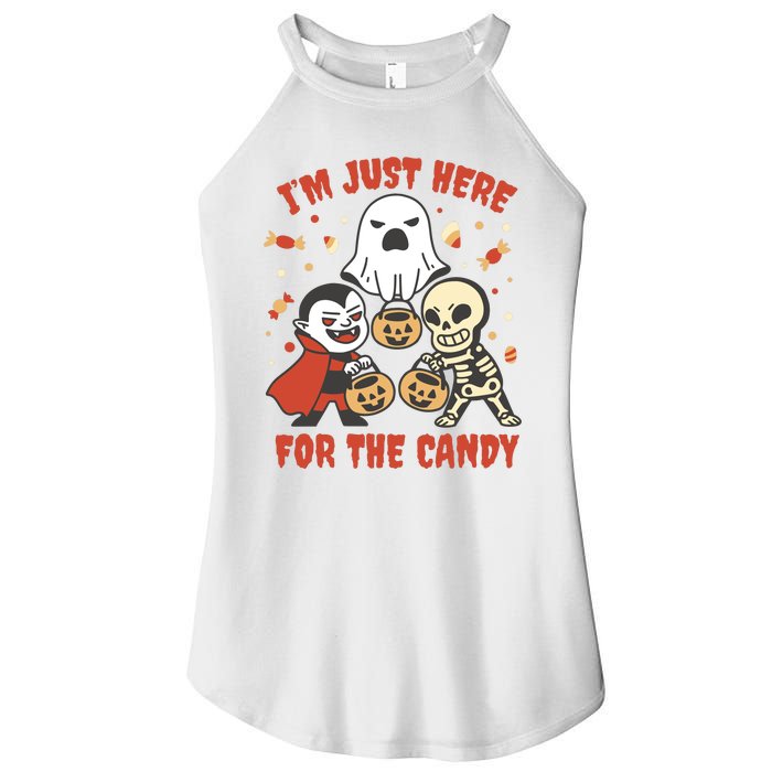 I'm Just Here For The Candy Halloween Costume Funny Women's Perfect Tri Rocker Tank