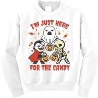 I'm Just Here For The Candy Halloween Costume Funny Kids Sweatshirt