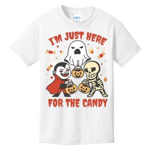 I'm Just Here For The Candy Halloween Costume Funny Kids T-Shirt