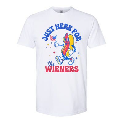 IM Just Here For The Wieners Funny Fourth Of July Hot Dog Softstyle CVC T-Shirt