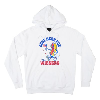 IM Just Here For The Wieners Funny Fourth Of July Hot Dog Hoodie