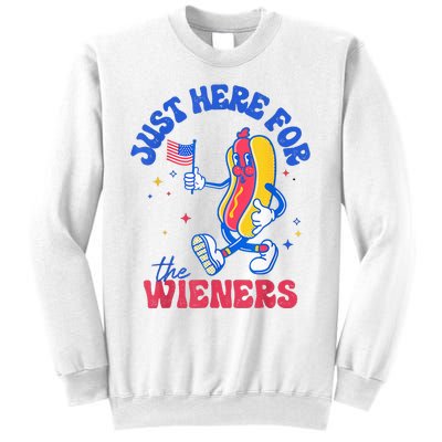 IM Just Here For The Wieners Funny Fourth Of July Hot Dog Sweatshirt