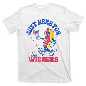 IM Just Here For The Wieners Funny Fourth Of July Hot Dog T-Shirt