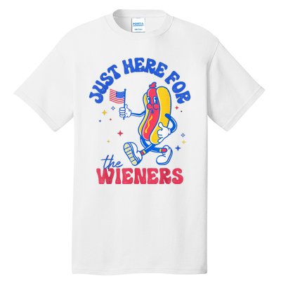 IM Just Here For The Wieners Funny Fourth Of July Hot Dog Tall T-Shirt