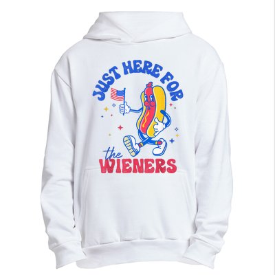 IM Just Here For The Wieners Funny Fourth Of July Hot Dog Urban Pullover Hoodie