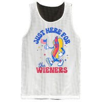 IM Just Here For The Wieners Funny Fourth Of July Hot Dog Mesh Reversible Basketball Jersey Tank