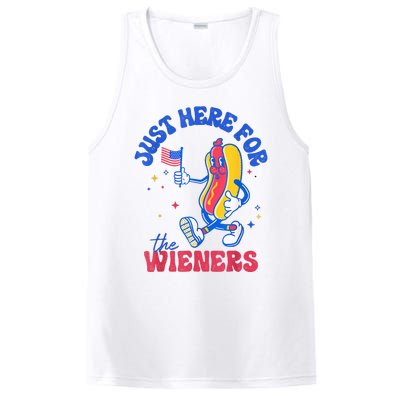 IM Just Here For The Wieners Funny Fourth Of July Hot Dog PosiCharge Competitor Tank