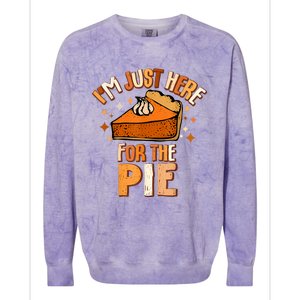 IM Just Here For The Pie Thanksgiving Fall Autumn Retro Colorblast Crewneck Sweatshirt