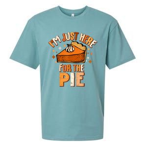 IM Just Here For The Pie Thanksgiving Fall Autumn Retro Sueded Cloud Jersey T-Shirt