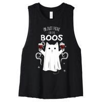 IM Just Here For The Boos Halloween Cat Ghost Women's Racerback Cropped Tank