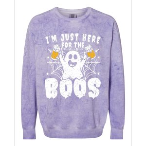 IM Just Here For The Boos Funny Halloween Colorblast Crewneck Sweatshirt