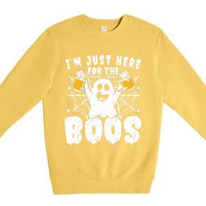 IM Just Here For The Boos Funny Halloween Premium Crewneck Sweatshirt