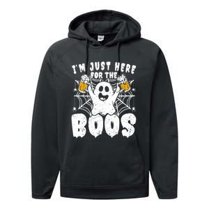 IM Just Here For The Boos Funny Halloween Performance Fleece Hoodie