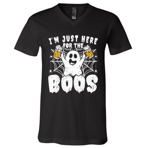 IM Just Here For The Boos Funny Halloween V-Neck T-Shirt