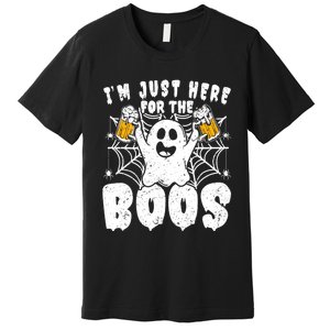 IM Just Here For The Boos Funny Halloween Premium T-Shirt