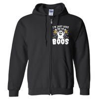 IM Just Here For The Boos Funny Halloween Full Zip Hoodie