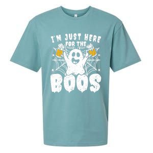 IM Just Here For The Boos Funny Halloween Sueded Cloud Jersey T-Shirt