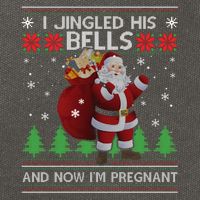 I Jingled His Bells IM Pregnant Ugly Xmas Sweater Funny Cotton Canvas Backpack