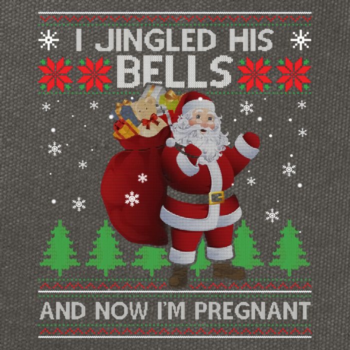I Jingled His Bells IM Pregnant Ugly Xmas Sweater Funny Cotton Canvas Backpack
