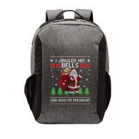 I Jingled His Bells IM Pregnant Ugly Xmas Sweater Funny Vector Backpack