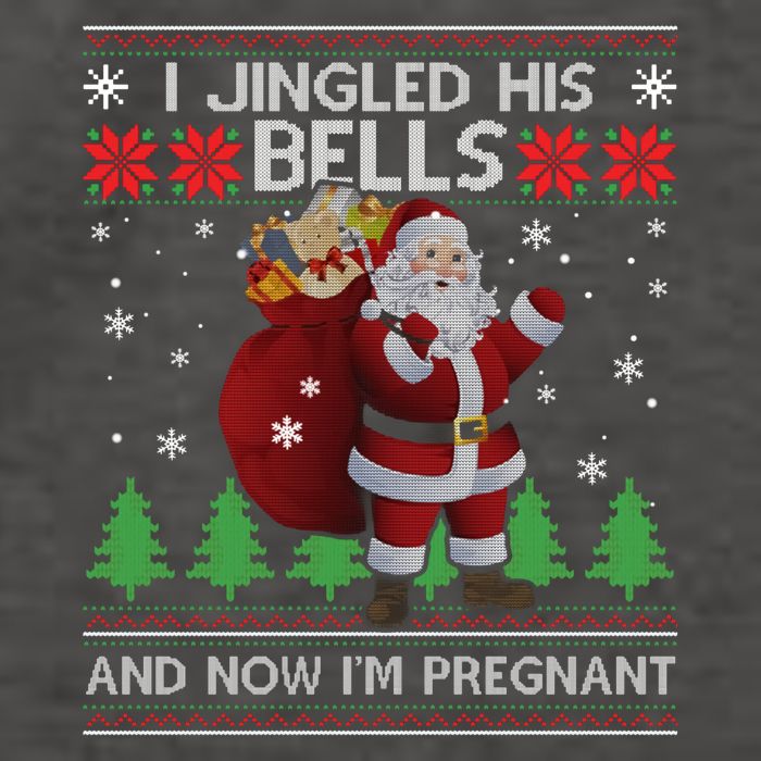 I Jingled His Bells IM Pregnant Ugly Xmas Sweater Funny Vector Backpack