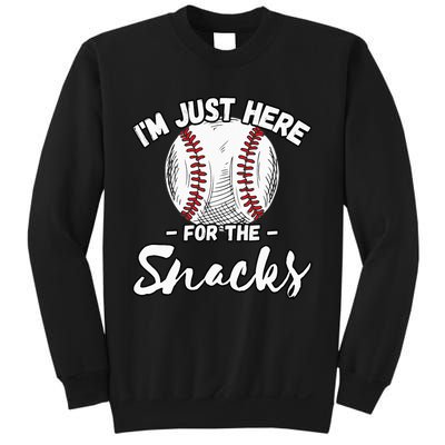 I'm Just Here For The Snacks Funny Baseball League Sweatshirt