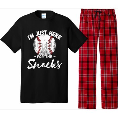 I'm Just Here For The Snacks Funny Baseball League Pajama Set