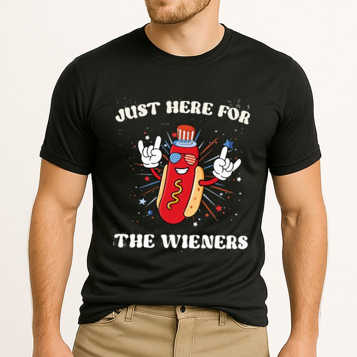IM Just Here For The Wieners Fourth Of July Hot Dog Cooling Performance Crew T-Shirt