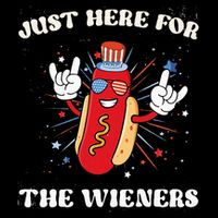 IM Just Here For The Wieners Fourth Of July Hot Dog Cooling Performance Crew T-Shirt