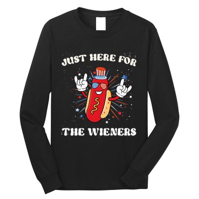 IM Just Here For The Wieners Fourth Of July Hot Dog Long Sleeve Shirt