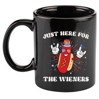 IM Just Here For The Wieners Fourth Of July Hot Dog 11oz C Handle Ceramic Mug