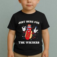 IM Just Here For The Wieners Fourth Of July Hot Dog Toddler T-Shirt